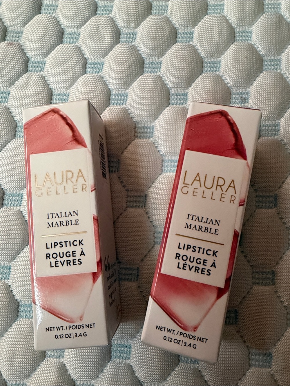 NIB Laura Geller Italian Marble Lipstick Duo — Hunny Bun & Berry Vanilla